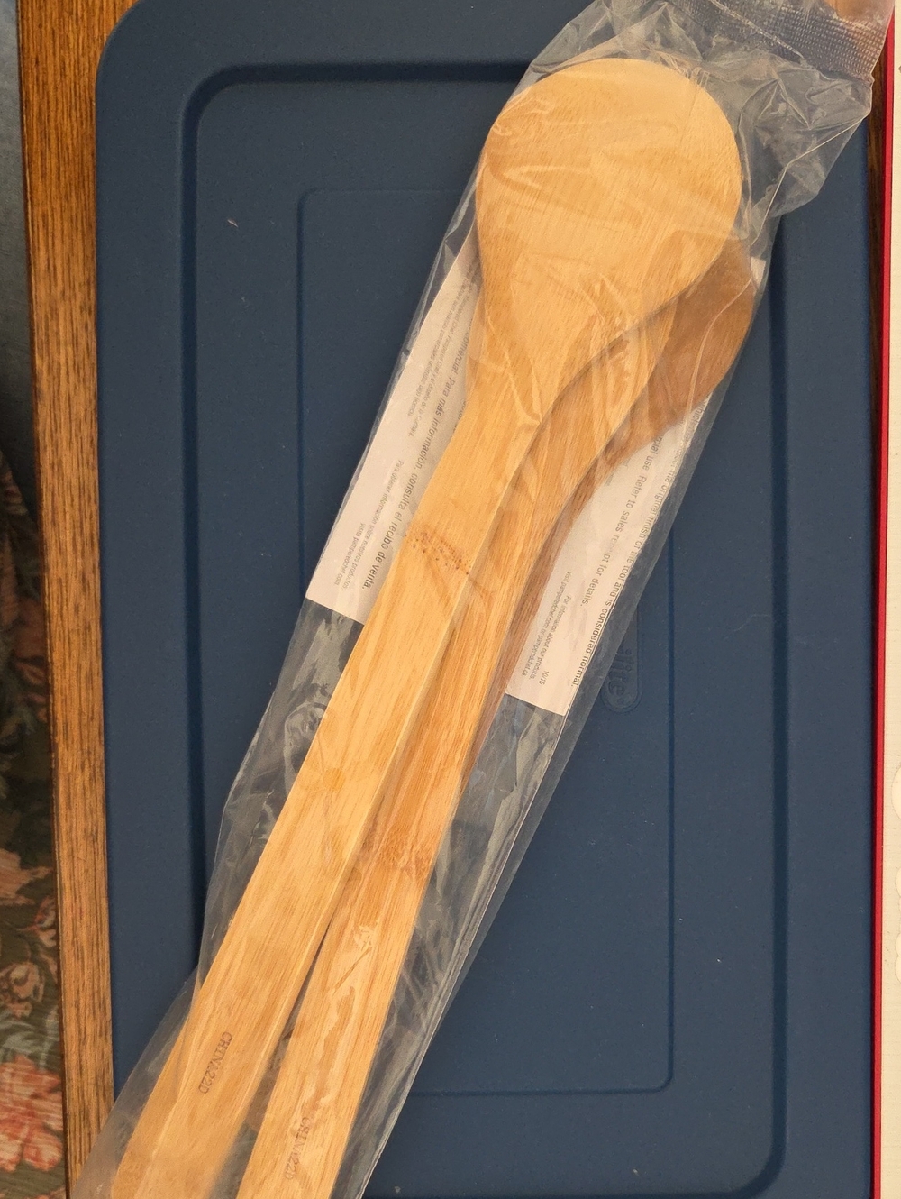 Pampered Chef Bamboo Spoon Set - Natural Brown Wooden Spoons